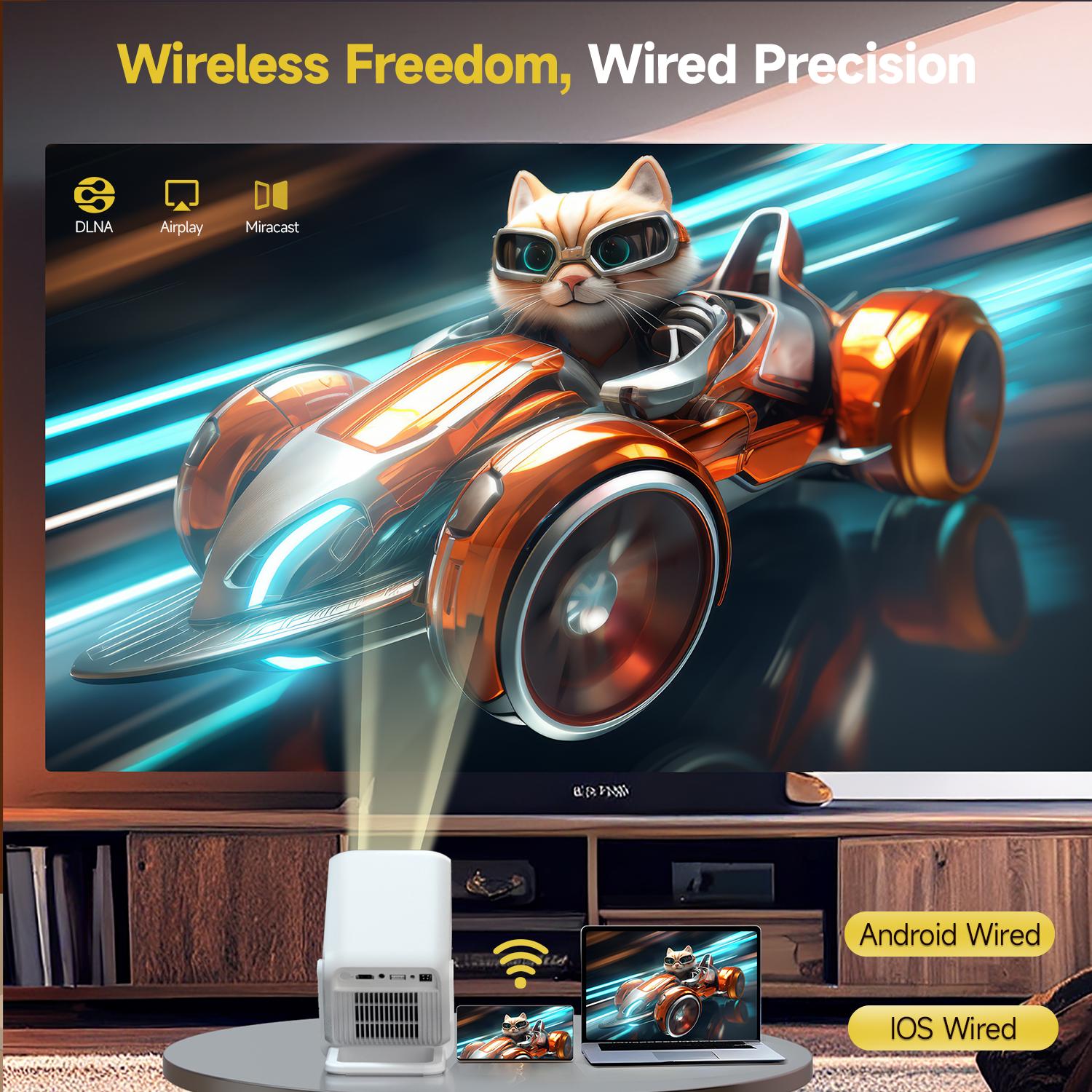 [US warehouse] Magcubic 420ANSI HY310X Projector Auto Focus & Keystone With 4K Videosource Supported  Full HD 1080P Android 11 Built-in 5W Speaker BT5.2 for Outdoor Theater Stand Mini Portable Projector Summervibes