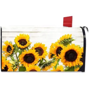 FGSS Sunflower Mailbox Covers Spring Summer Letterbox Cover Mailbox Wrap for Home Garden Yard Outdoor Decor 21" Lx 18" W