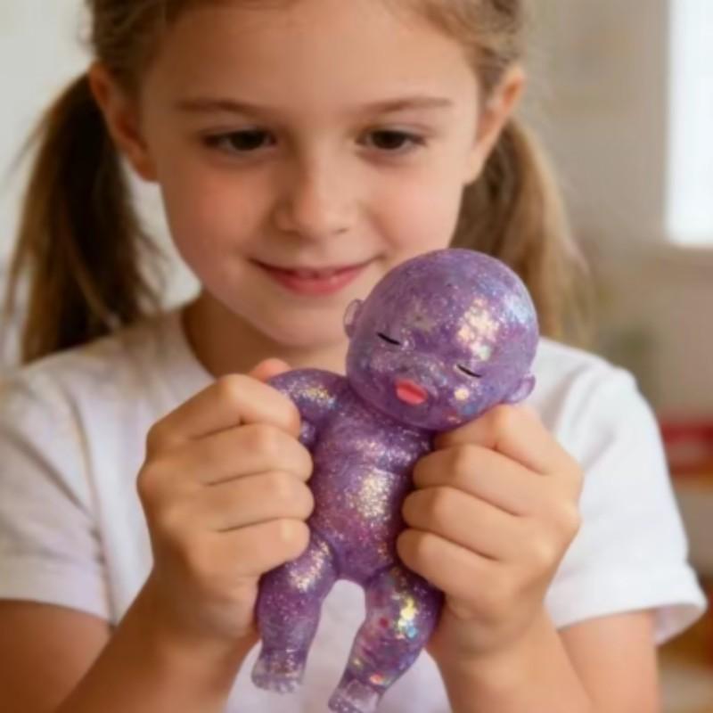 Giant Baby Plush Toy, Slow Flashing Stress Relief Toy, Soft Sensory Twist Egg, Cute Stretchable Collectible Plush Ball