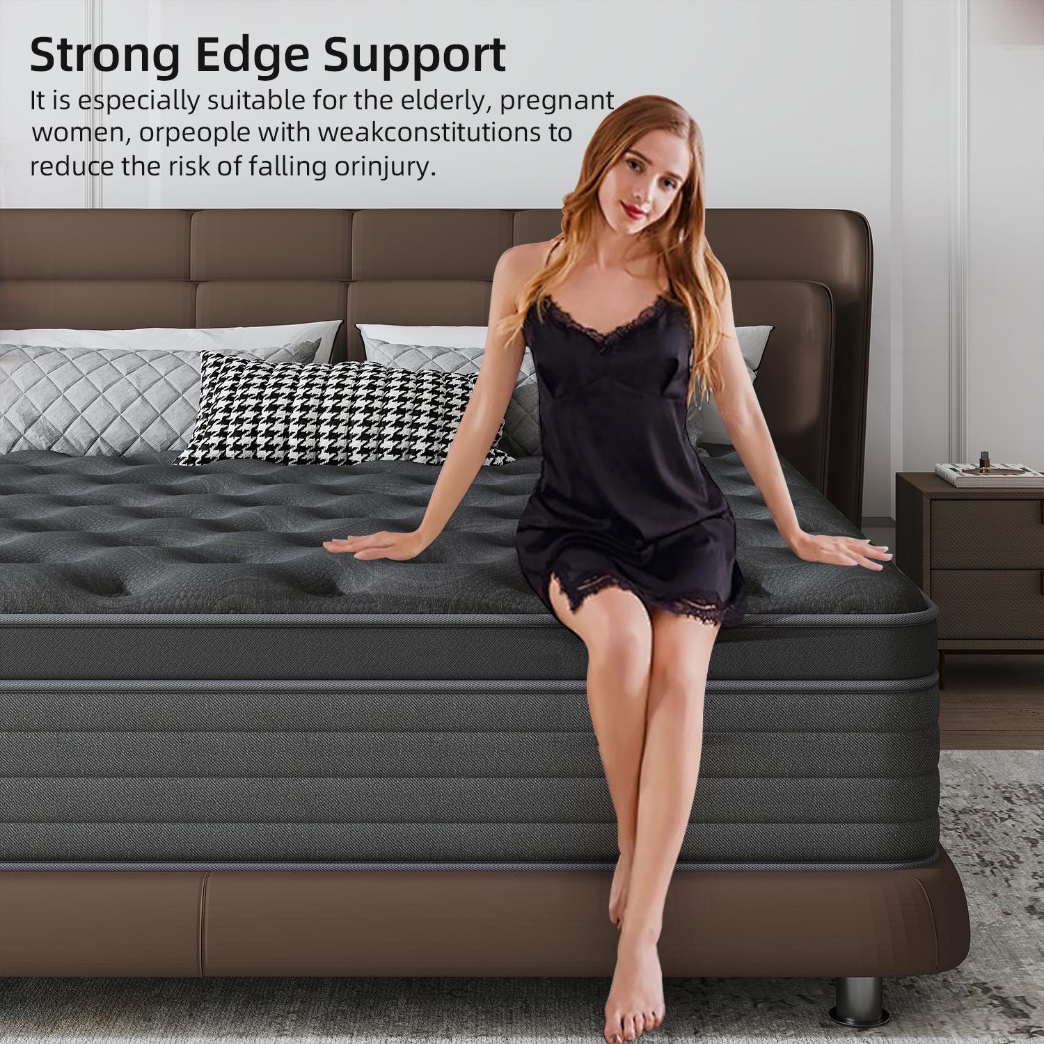 12/14" Hybrid Foam Mattress in a Box, Gel Memory Foam and Pocket Springs, Medium Firm, with Strong Edge Support for Pressure Relief,sweet night bed,Queen Size,sleep position,new house,Comfortable Sleep