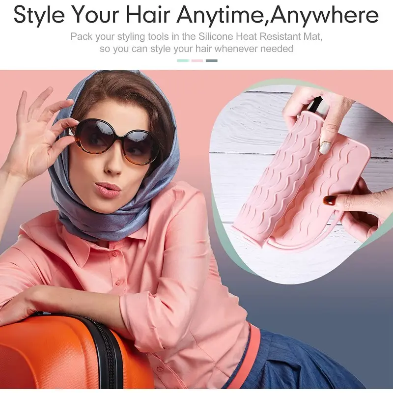 Best Selling Silicone Heat Resistant Mat, Non-Slip Pad for Curling Iron, Hair Straightener & Hot Styling Tools