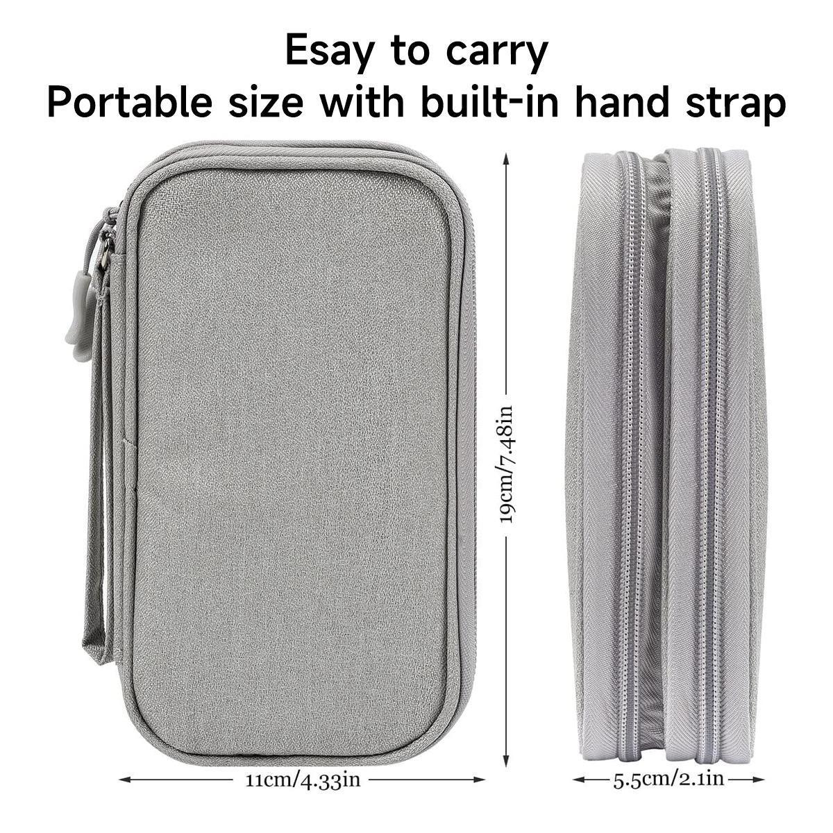 1PC Travel Cable Organizer Pouch Electronic Accessories Carry Case Portable Waterproof Double Layers All-in-One Storage Bag for Cord, Charger,Phone,Earphone,Travel Essentials