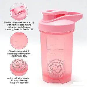 500ML Protein Shaker Cup, BPA-Free Blender Bottle for Smoothies & Sports Drinks, Ideal Gift for Family, Made of Polypropylene