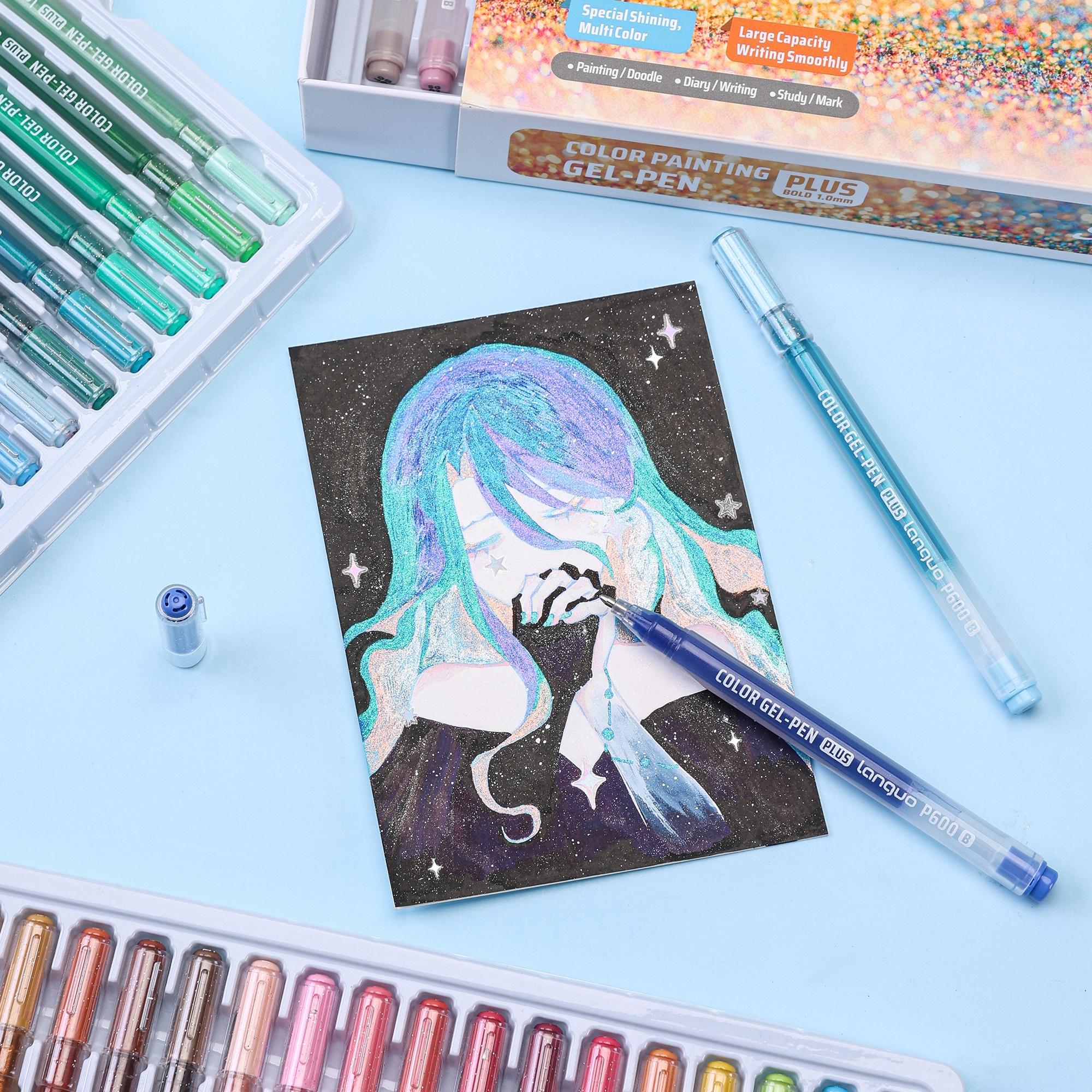 16/24/36/54/72 Colors Glitter Gel Pen Set, Vibrant Sparkle Gel Pen with 1.0mm Fine Tip, Perfect for DIY Crafting, Coloring & Scrapbooking, Art Craft Supplies