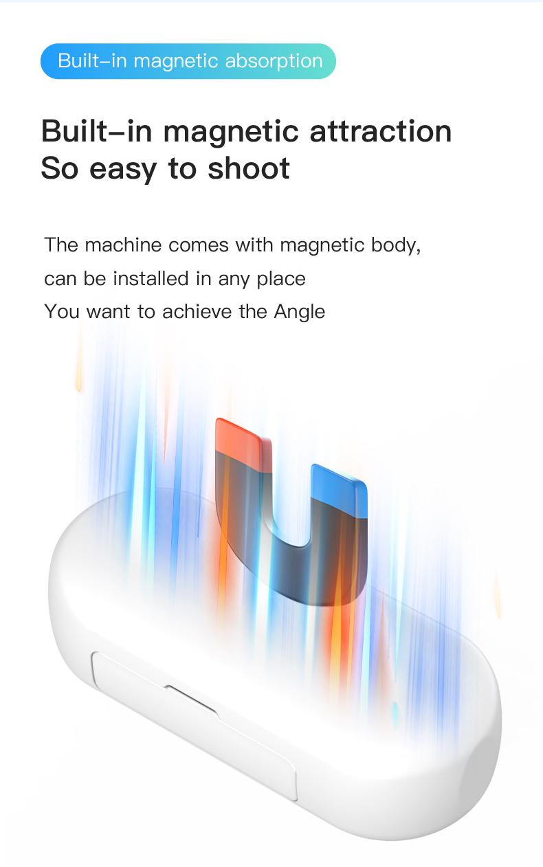 EVO 4K Thumb Action Camera Tiny Size Mount Anywhere Small Body with Spring Clip Portable Vlogging Hands-Free POV Recording Helmet Cam for Cycling Motorcycle 128G Card Black 4K-Standard Iron Waterproof Compact Metal Rechargeable Magnetic