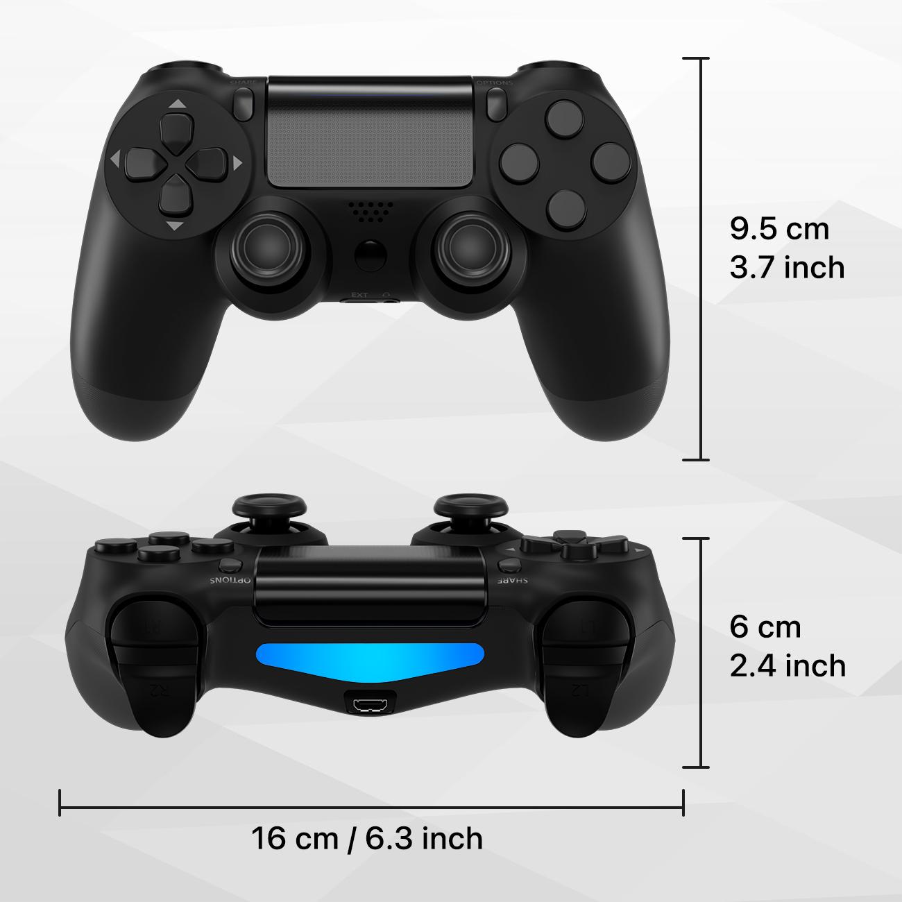 Wireless Game Controller For PS4 PC,  Included charging cable and manual, Remote Controller Compatible with Playstation 4, Black