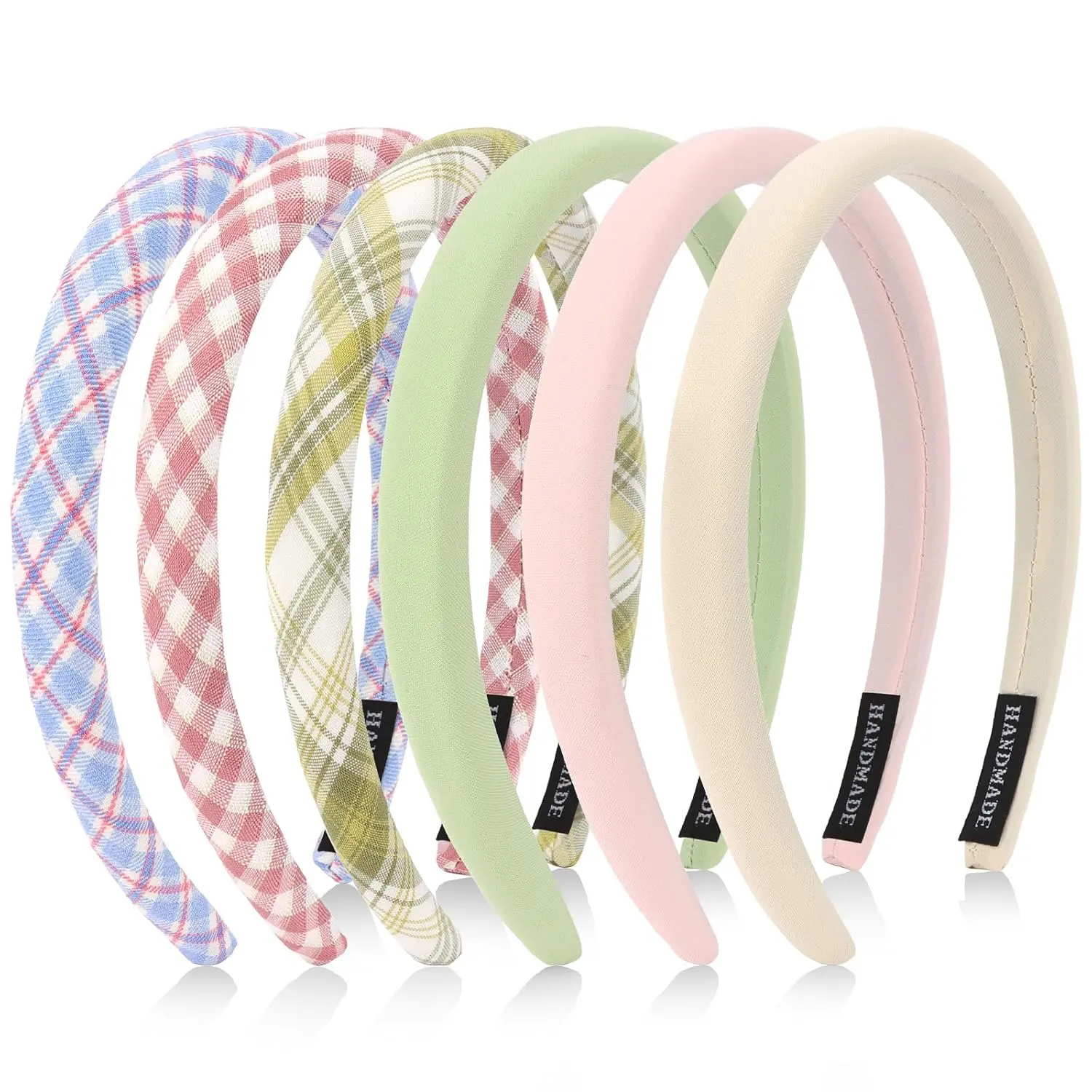 Headbands for Women & Girls, Spring Summer Cute Hair Accessories | Pastel  & Solid Thick Padded Headbands Fashion Non-Slip Cloth Fabric Comfortable Kawaii Hairbands
