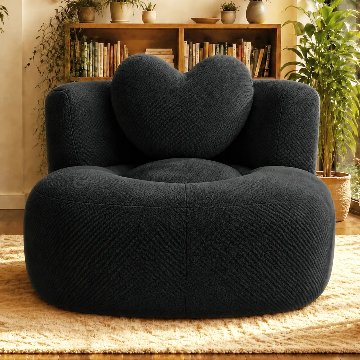 Modern Corduroy Oversized Cloud Boneless Couch - Single-Seater Vacuum-Compressed Lounge Sofa, Deep Seat, Soft Cushions, No-Assembly Indoor Furniture for Living Room, Bedroom