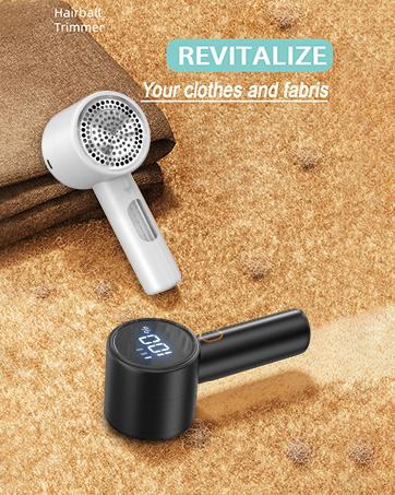 Dealsforyoudays-Lentorgi Fabric Shaver, Lint Remover Rechargeable, Electric Portable Sweater Defuzzer with 3 Speeds, 6 Leaf Blades, Digital LED Display to Remove Pilling for Clothes, Furniture, Sweater, Couch, Blanket