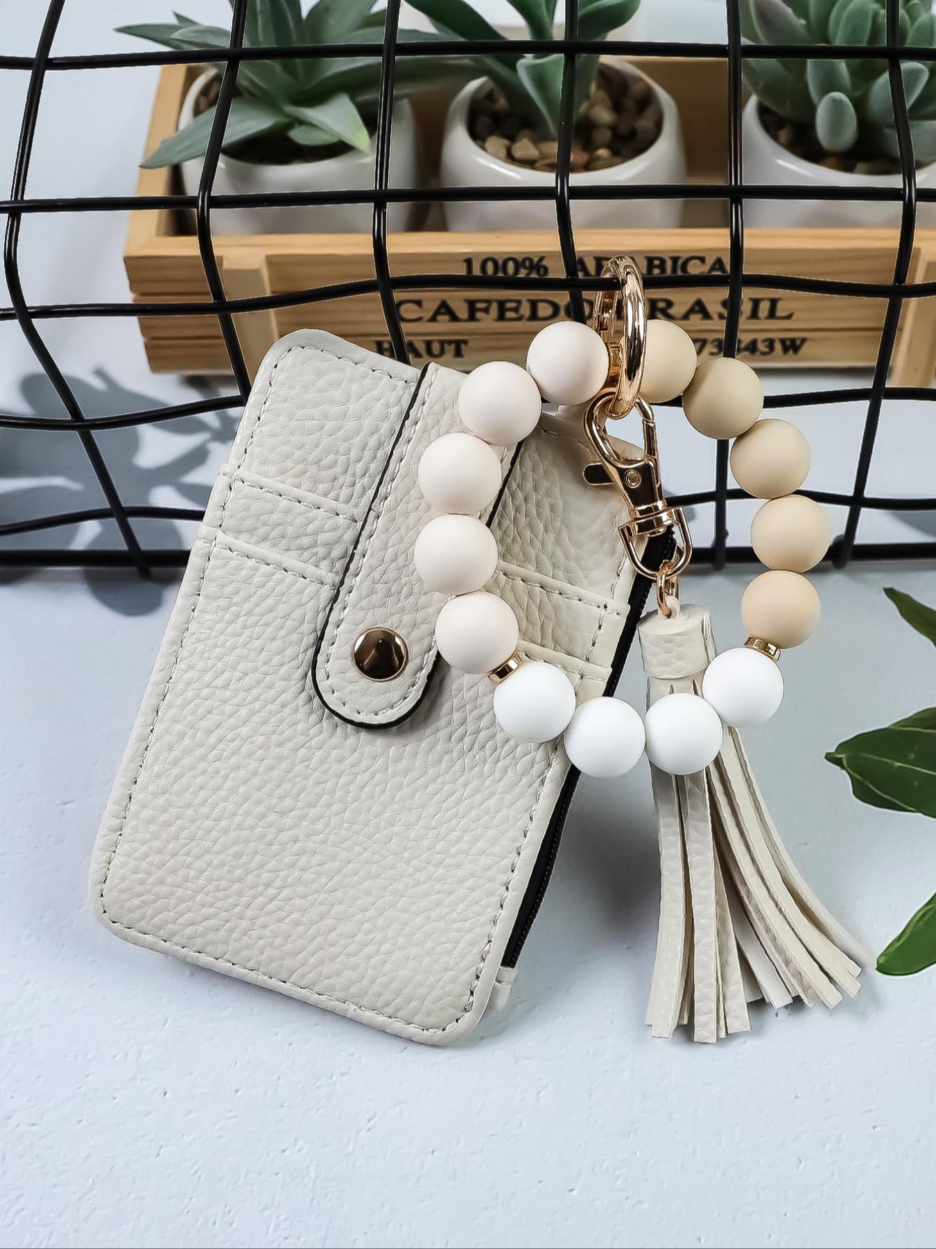 Boho Style Beaded & Tassel Decor Keychain, Fashionable Silicone Beaded Keychain for Women & Girls, Trendy All-match Keychain for Birthday Gift, Bohemian Keychain