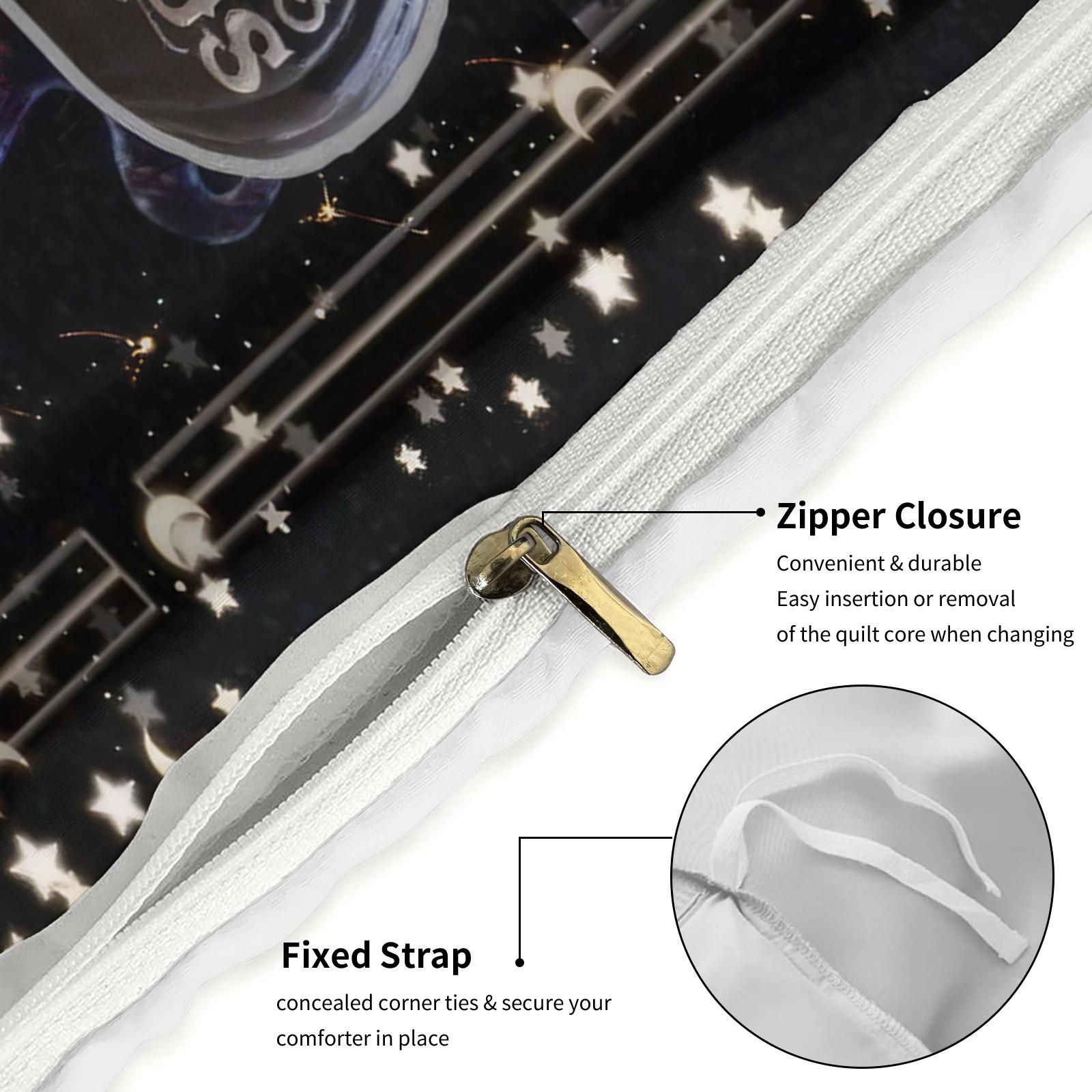 Soft Durable Hocus Pocus Bedding Set, Includes 1 Fitted Sheet and 1 or 2 Pillowcases, No Cotton Inner Core, Ideal for Daily Use, Holidays, Birthdays