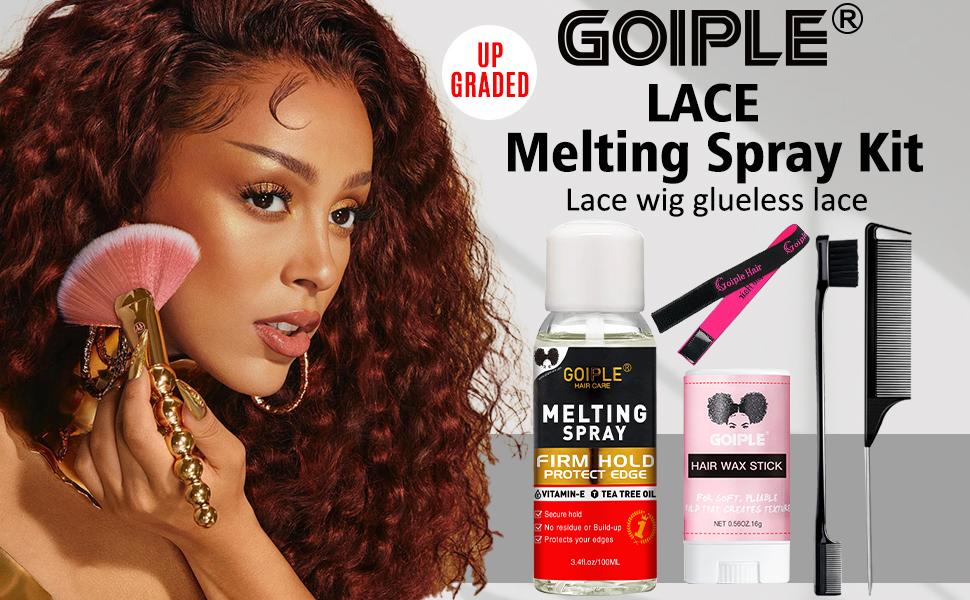 5 Count Lace Melting Spray Set Wig Adhesive for Wigs Closures Extensions Strong Hold No-Residue Wig Spray Protects Edges Hairline