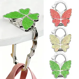 3-Pack Butterfly Foldable Handbag Hanger – Portable Purse Hook Holder Stand for Tables, Anti-Slip Folding Bag Hook, Stylish Desk & Travel Accessory for Women, Office, Restaurant & Daily Use