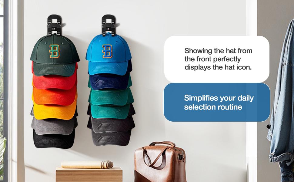 2 Pack Hat Organizer for Baseball Caps, Hat Rack for Wall Hold Up to 20 Hats, Hat Holder with and Screws, Hat Organizer Wall Mounted Hat Hanger Display for Door Closet Bedroom(B-White) 2 Pack Hat Organizer for Baseball Caps, Hat Rack for Wall Hold Up to 20 Hats, Hat Holder with and Screws, Hat Organizer Wall Mounted Hat Hanger Display for Door Closet Bedroom(B-White)