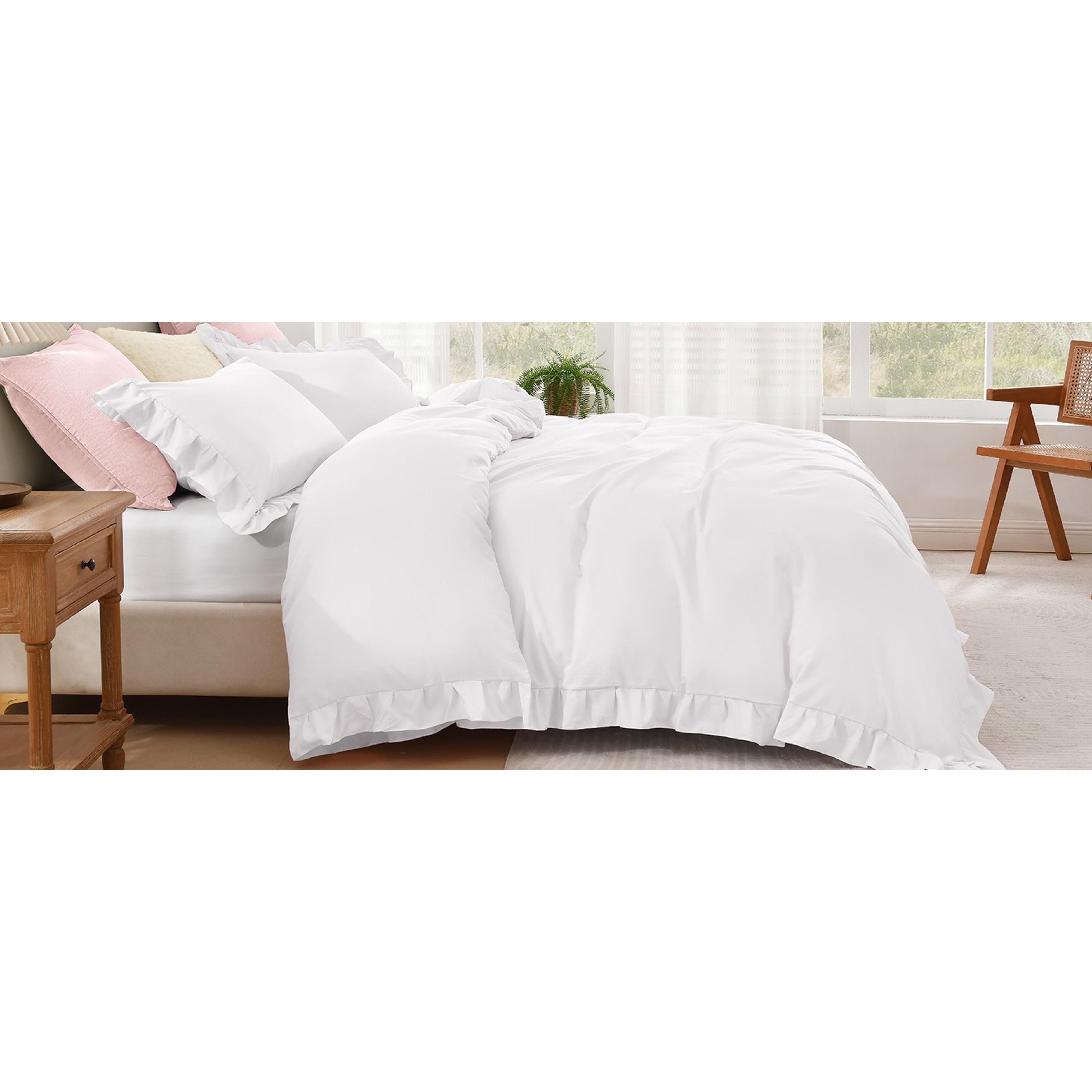 King Size Tan Gingham Duvet Cover Set, 3-Piece Ruffle Shabby Chic Farmhouse Bedding - Pre-Washed Soft Polyester Comforter Cover with Zipper Closure, Corner Ties, 104x90In King Size Tan Gingham Duvet Cover Set, 3-Piece Ruffle Shabby Chic Farmhouse Bedding - Pre-Washed Soft Polyester Comforter Cover with Zipper Closure, Corner Ties, 104x90In