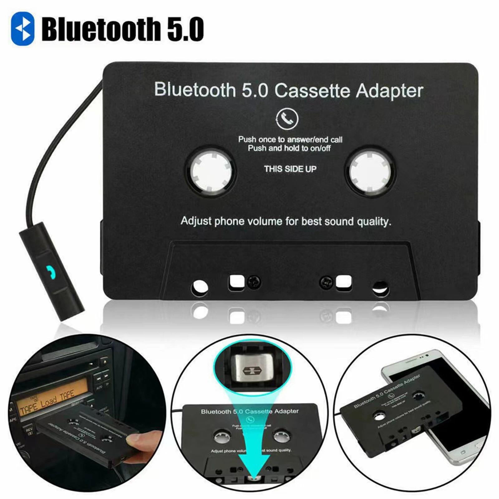 Bluetooth 5.0 Rechargeable Wireless Car Cassette Player, Electronic Radio Device, Handsfree MP3 Audio Stereo with Phonebook Compatibility for iPhone