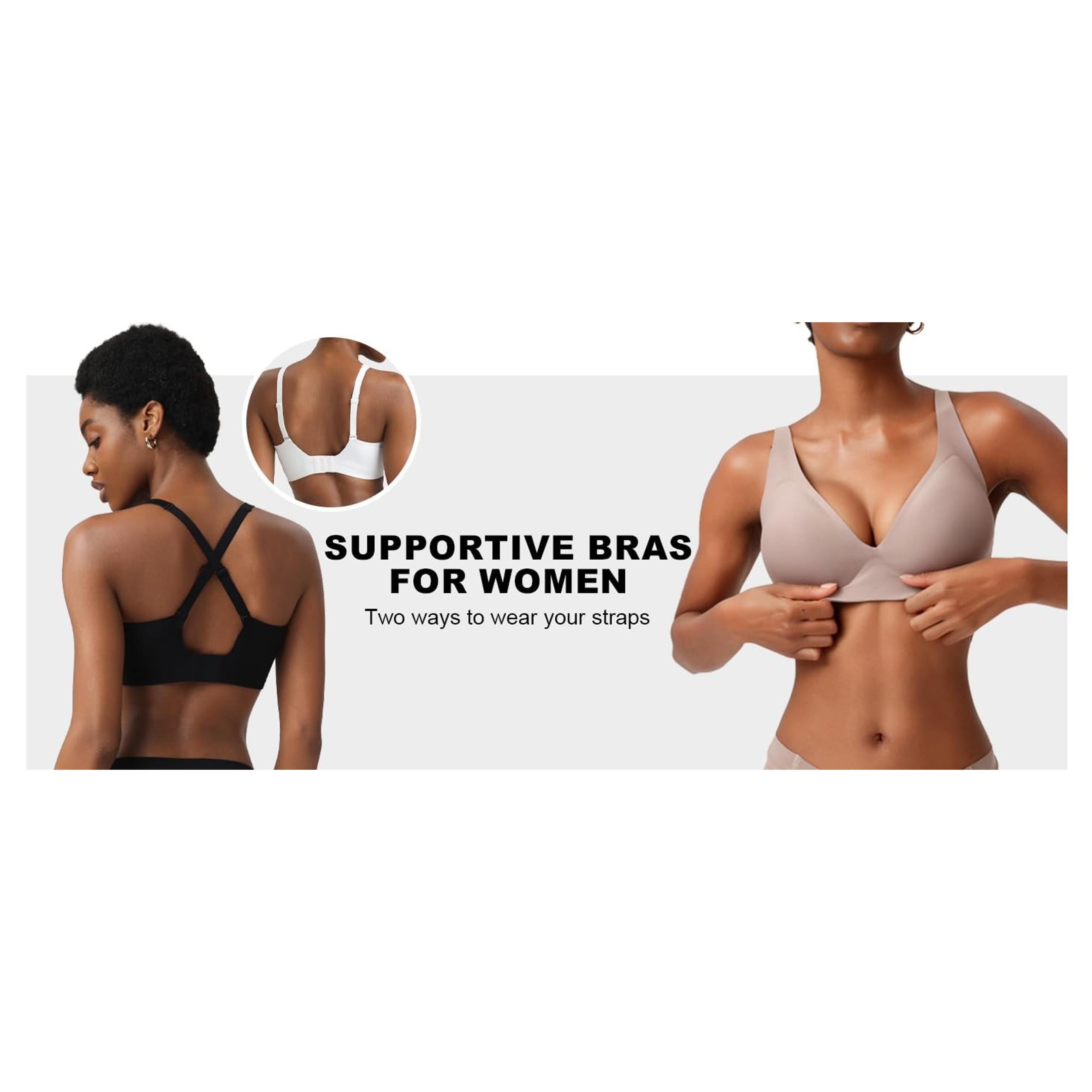 Womens Jelly Plunge Wireless Bralette T-Shirt Comfortable Bra