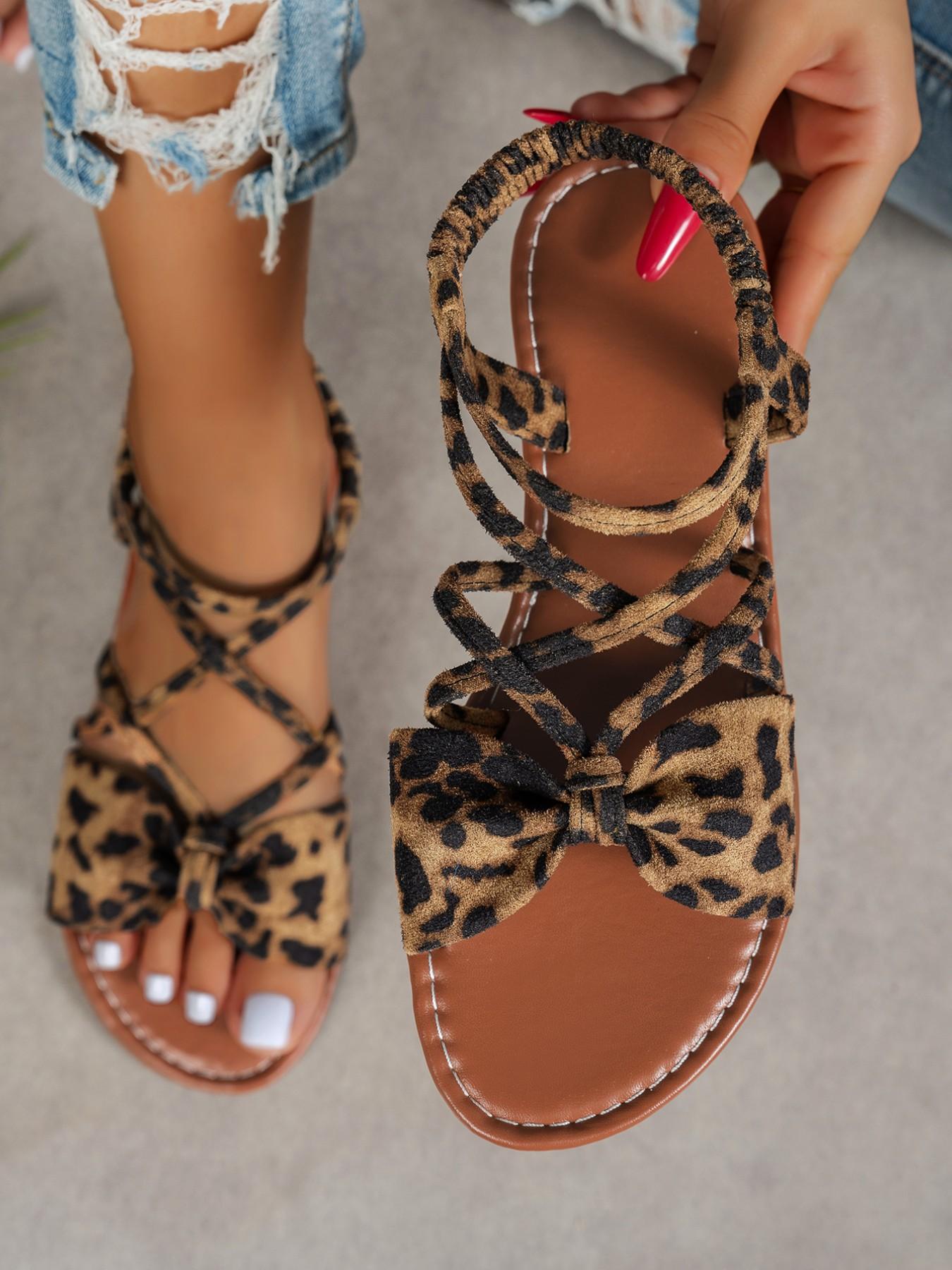 Women's Fashionable Bowknot Design Cross Band Sandals, Casual Comfortable Breathable Sandals for Beach, Fashionable Shoes for Daily Wear, Summer, Footwear for Beach