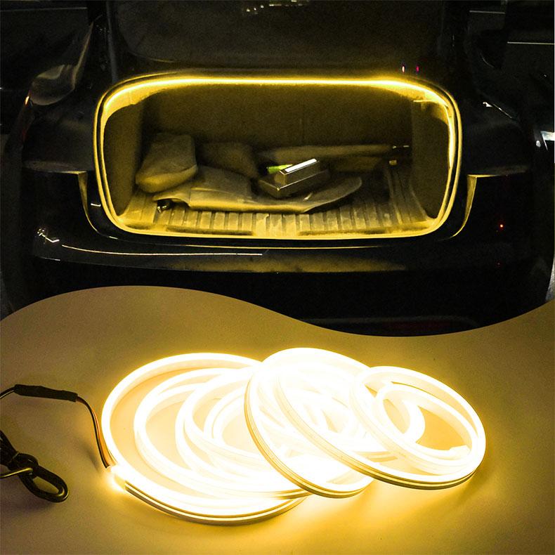 FCCEMC 5M RGB Car Rear Trunk Brighten LED Strip Multifunctional for Waterproof Flexible Light APP control connector Plug & Play 12V