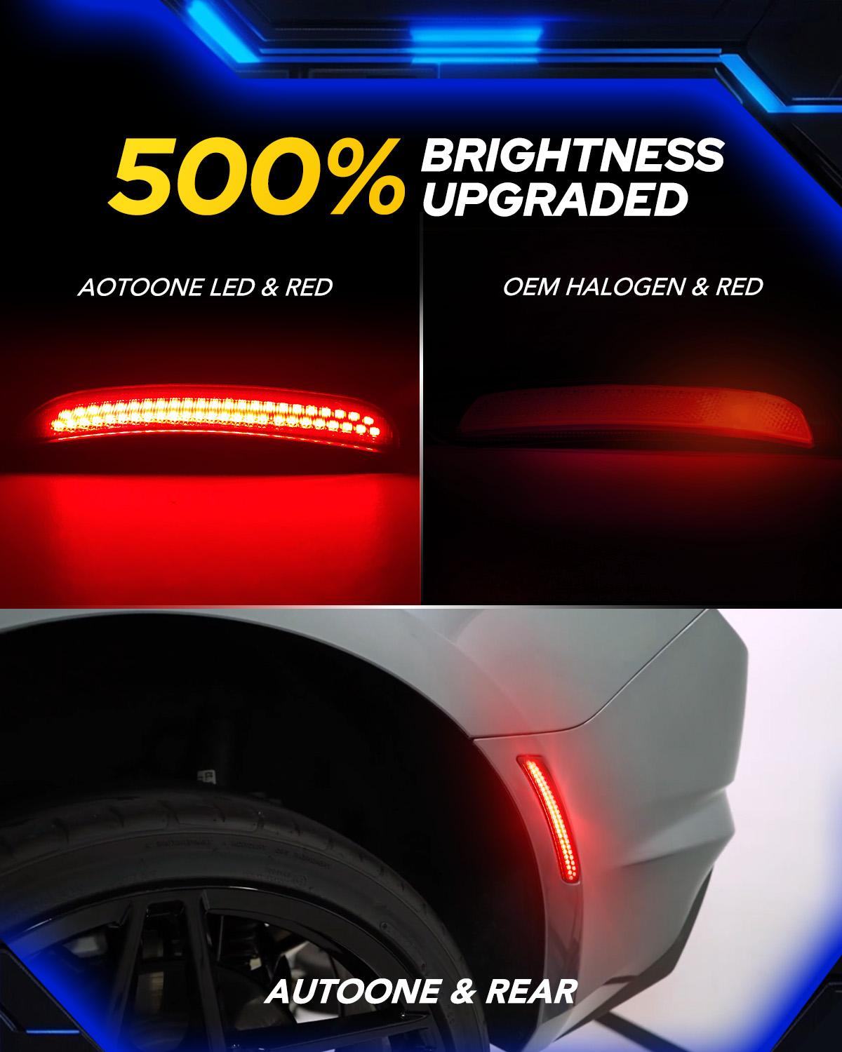 AUTOONE LED Side Marker Lights White for Dodge Charger 2015-2023, Smoked Lens Front & Rear Bumper Lights, High Brightness, IP67 Waterproof, Easy Install, OEM Compatible, 4PCS AUTOONE LED Side Marker Lights White for Dodge Charger 2015-2023, Smoked Lens Front & Rear Bumper Lights, High Brightness, IP67 Waterproof, Easy Install, OEM Compatible, 4PCS