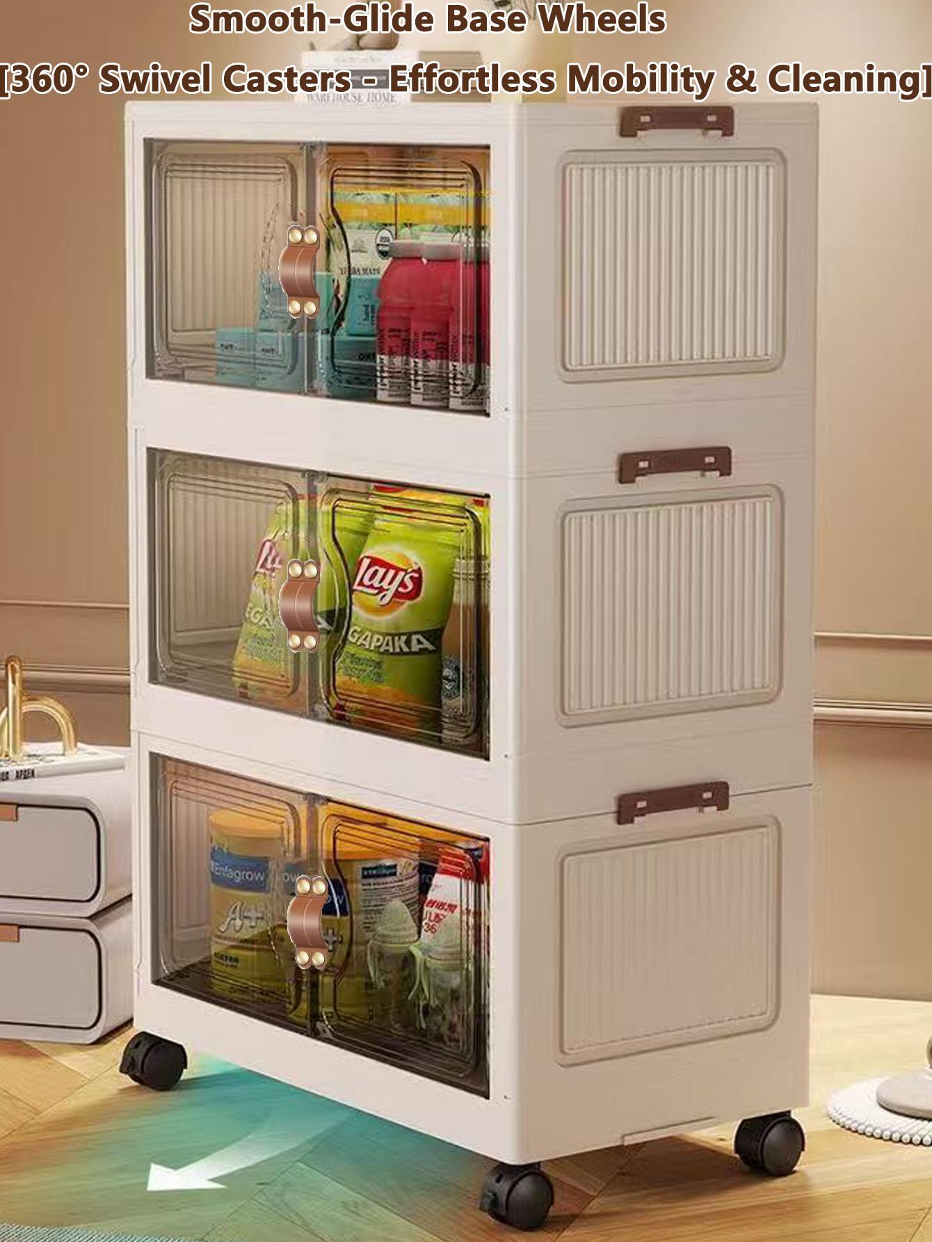 Foldable Storage Box Organizer, Durable Storage Organizer, Home Use Toy & Snack Cabinet, Clothes Organizing Bin, Large Capacity Space-Saving Solution