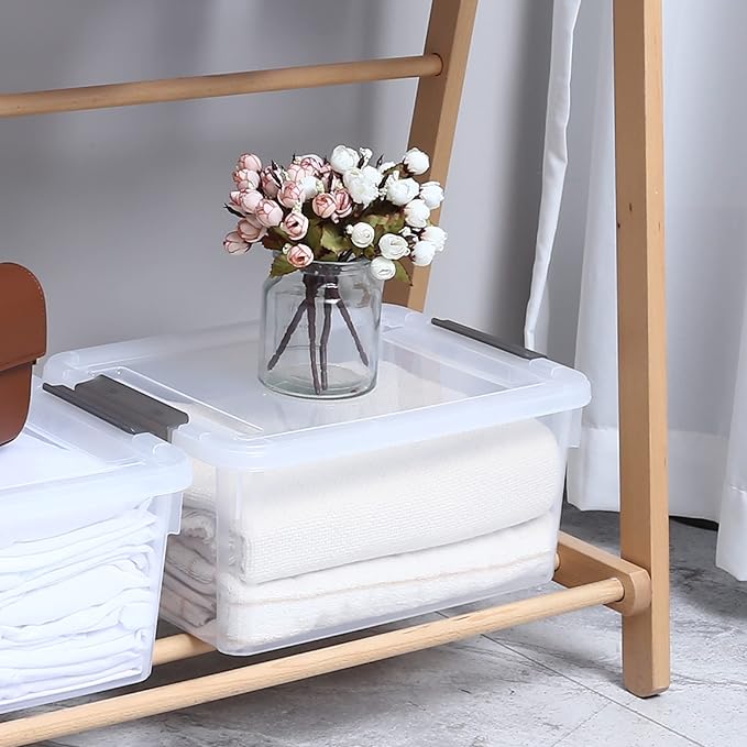 Large Stackable Storage Containers for Organizing Cle1ar Storage Box for Garage, Closet, KitchenCitylife 6 Packs 17 QT Plastic Storage Bins with Lids