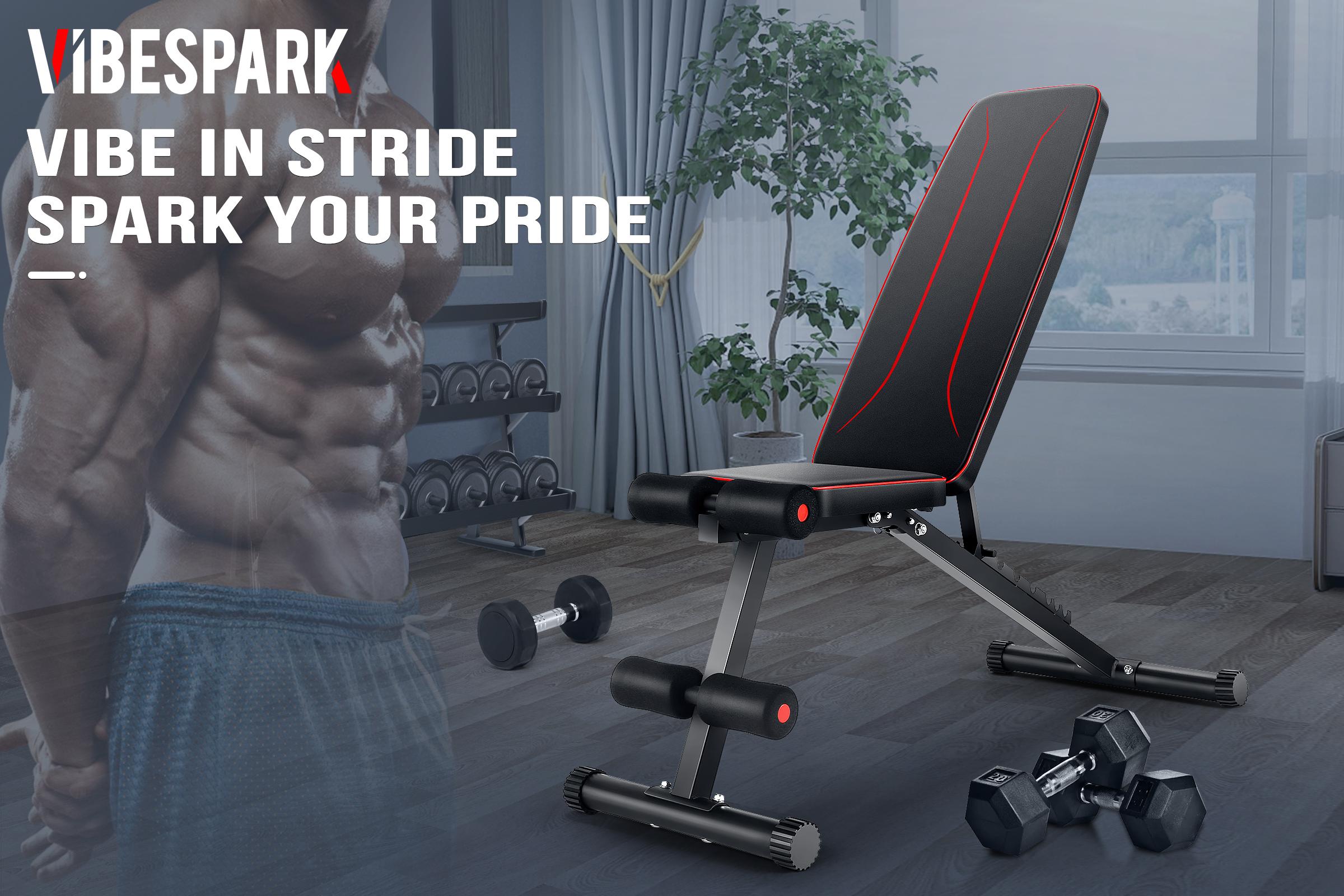 【Live Only】OppsDecor Adjustable Weight Bench for Home Gym, 660LBS Capacity Workout Bench with 8 Backrests for Chest Shoulders Arms, Compact and Foldable Strength Bench for Small Space Apartment Room,summervibes Home Gym Equipment