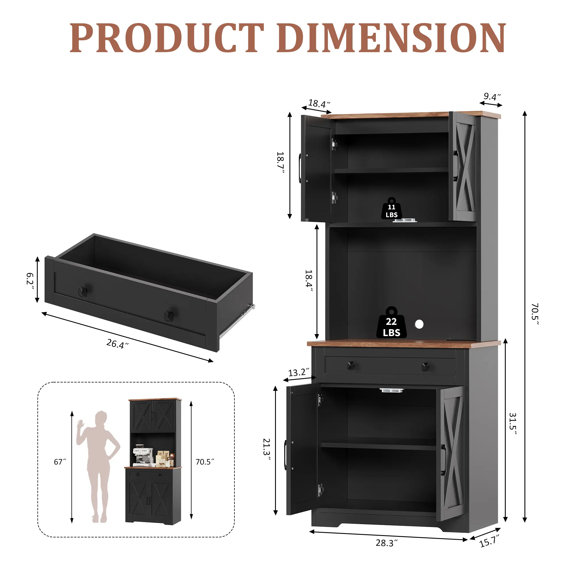 Rustic Brown & Black