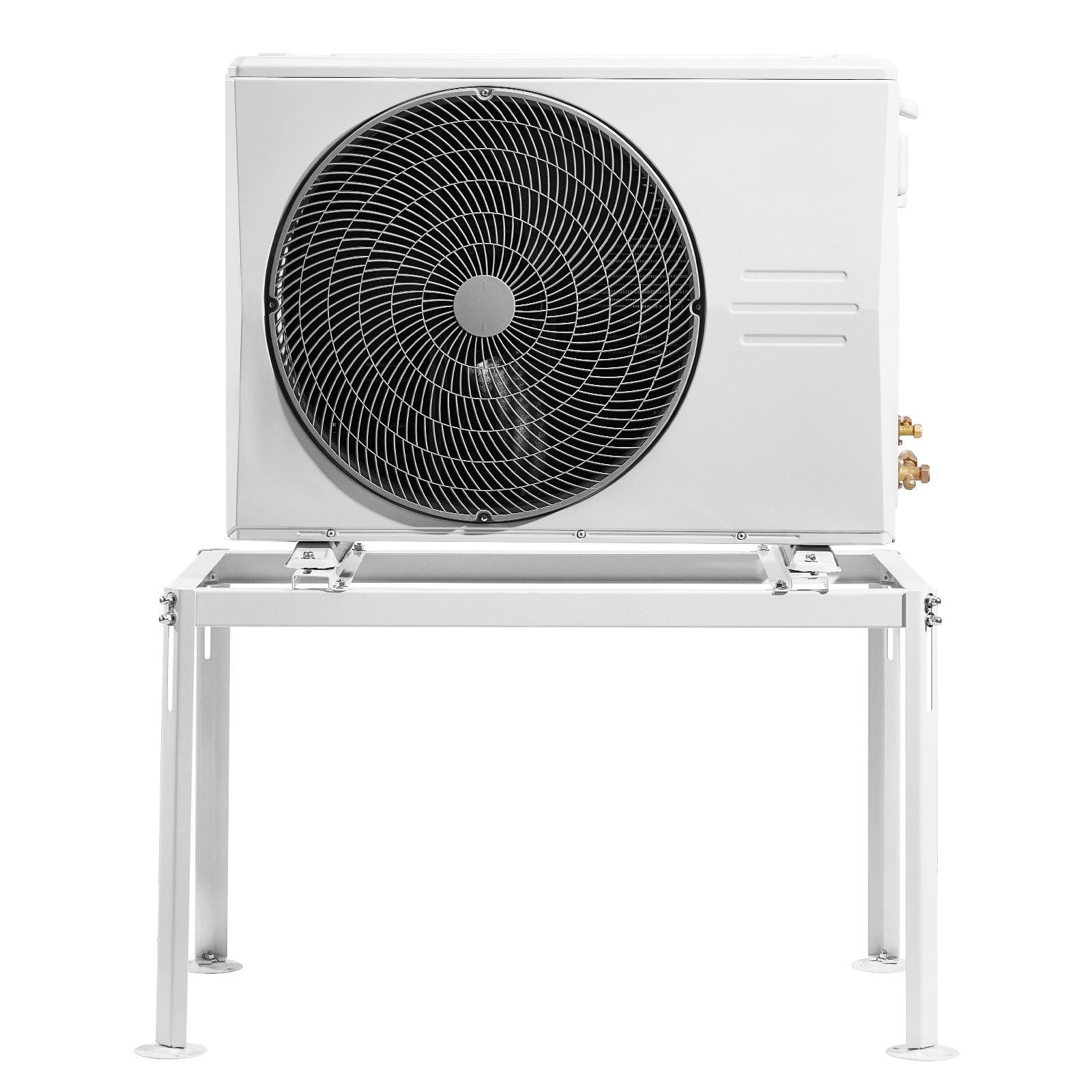 VEVOR Mini Split Ground Stand, Adjustable Anti-Vibration Mini Split Stand for 9000-36000 BTU Ductless Air Conditioner Heat Pump, Heavy Duty AC Base Bracket Floor Mount w/ 661LBS Max. Load Capacity