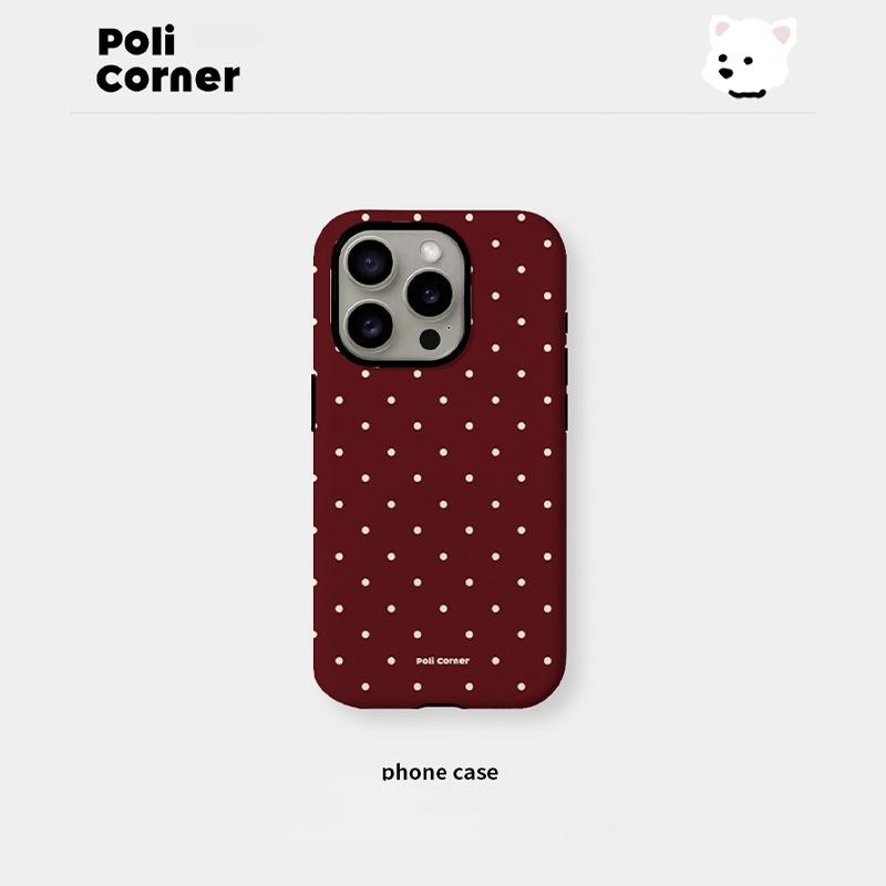 Polka-Dot iPhone Case, Shockproof Protective Cover Compatible with iPhone 17 Pro Max, 17 Air, 16 Pro, 15, 14, 13 and 12, Casing