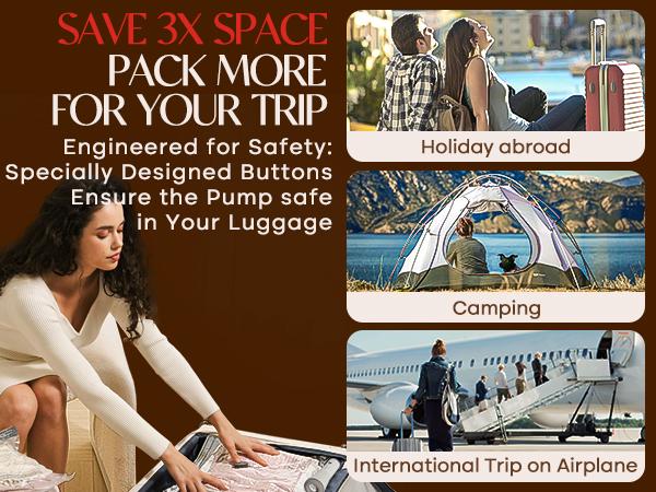 【TikTokShopSpringGlowUp】VACBIRD upgrade Cordless Travel Vacuum Bag Set Vacuum Bags with Rechargeable air Pump, 15 Pack  Size Compression Packing Bags , Space Saver for Clothes and Clothing Travel Zipper Pouches  Organiser sturdy storage hand organizer