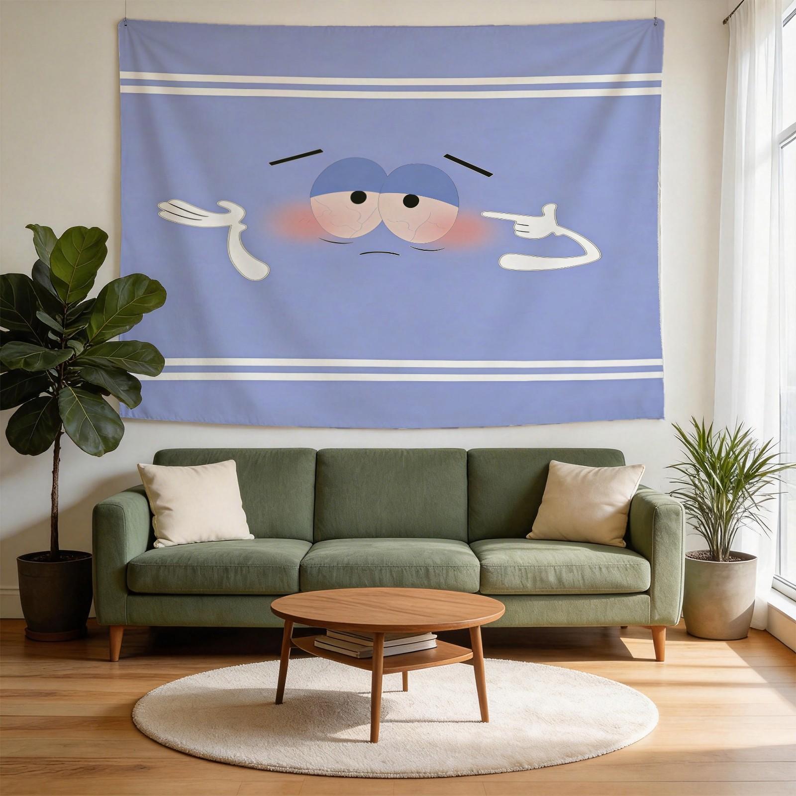 Meme Emoji Tapestry, Funny Awkward Shy Face Wall Hanging, Cute Purple Aesthetic Room Decor for Bedroom Living Room Dorm, Ideal Gift for Meme Lovers Teens Girls Adults