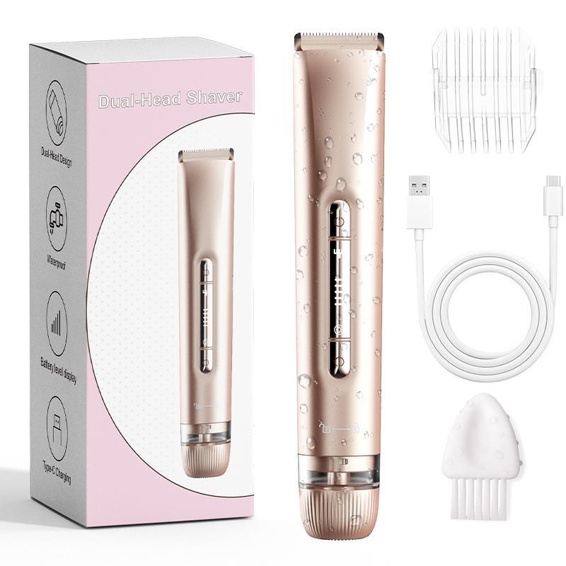 Electric Hair Removal Tool, 1 Box Rechargeable 2 in 1 Body & Facial Hair Removal Dual Head Shaver, Waterproof Hair Removal Machine for Armpits and Legs,father'sdaygifts,summerhairstyles