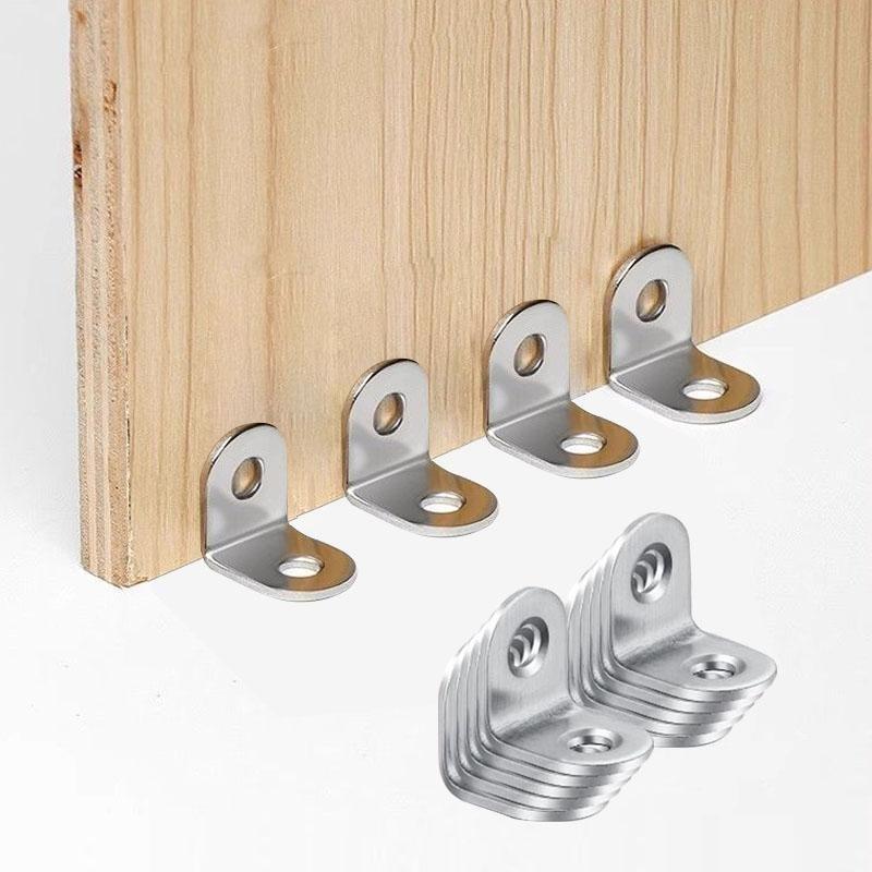 30/60/120 L-Type Angle Brackets, Stainless Steel Bracket, 90 Degree Right Angle Fasteners, Furniture Stabilizer Clips, Durable & Secure Joining Solutions