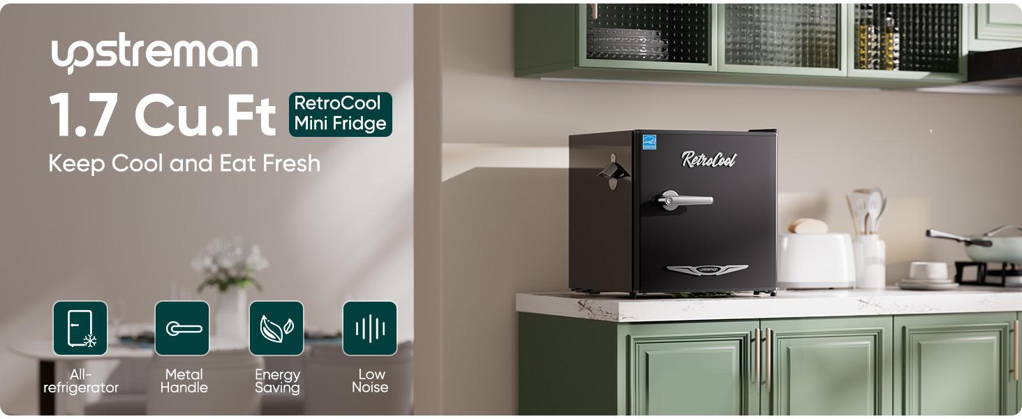 Upstreman retro mini fridges 1.7 Cu.Ft Pink Classic Metal Handle Side Bottle Opener Adjustable Thermostat Energy Saving Compact Refrigerator for Office Bedroom Dorm FR17 Pro Freezer pantry drink fridge skincare fridge Upstreman retro mini fridges 1.7 Cu.Ft Pink Classic Metal Handle Side Bottle Opener Adjustable Thermostat Energy Saving Compact Refrigerator for Office Bedroom Dorm FR17 Pro Freezer pantry drink fridge skincare fridge