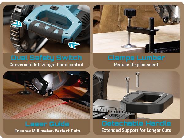 SeeSii Cordless Mini Circular Saw, 4-1/2" Electric Compact Circular Saw with 4.0Ah Battery, 5380RPM, 4 Saw Blades, Rip Guide, Max Cutting Depth 1-11/16"(90°), 1-1/8"(45°) for Wood, Plastic, Soft Metal CS410 #TikTokShopBlackFriday
