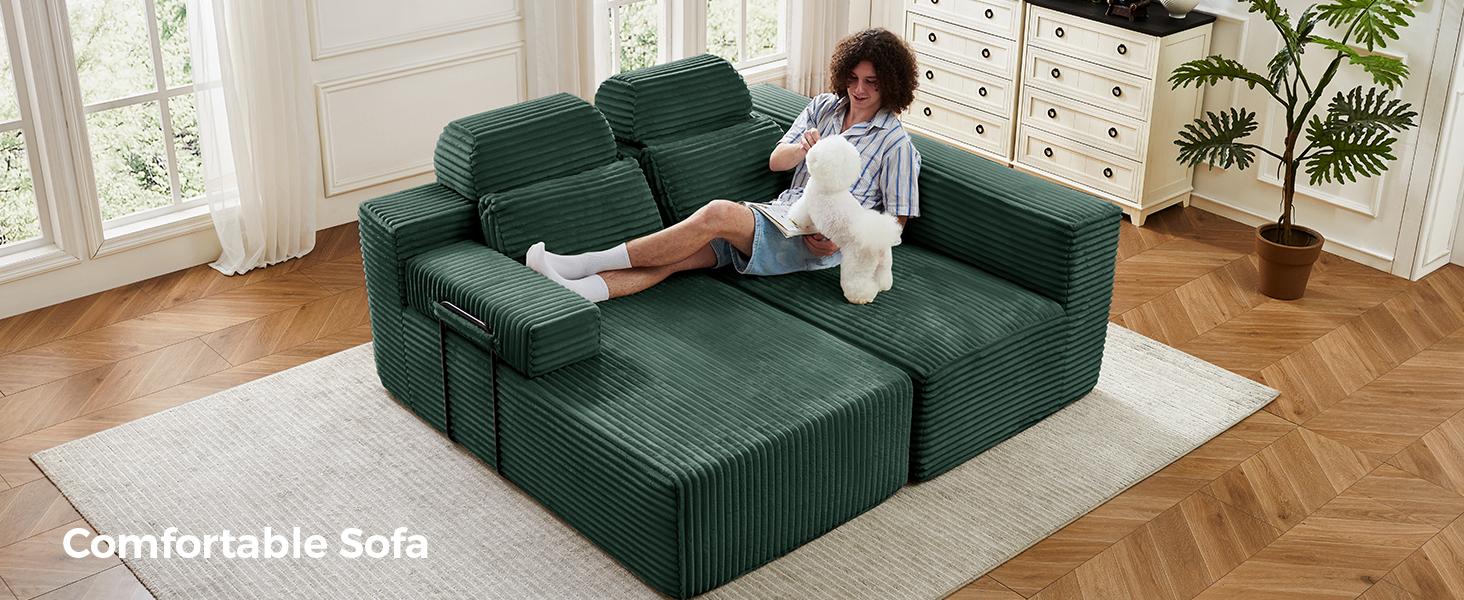 【2 Packages Shipping】104" Modular Sectional Couch with Chaise, L-Shape Oversized Cloud sofa Couch,Corduroy Cloud Velvet Boneless Couch for Living Room, Sofa in A Box, No Assembly Required 【2 Packages Shipping】104" Modular Sectional Couch with Chaise, L-Shape Oversized Cloud sofa Couch,Corduroy Cloud Velvet Boneless Couch for Living Room, Sofa in A Box, No Assembly Required