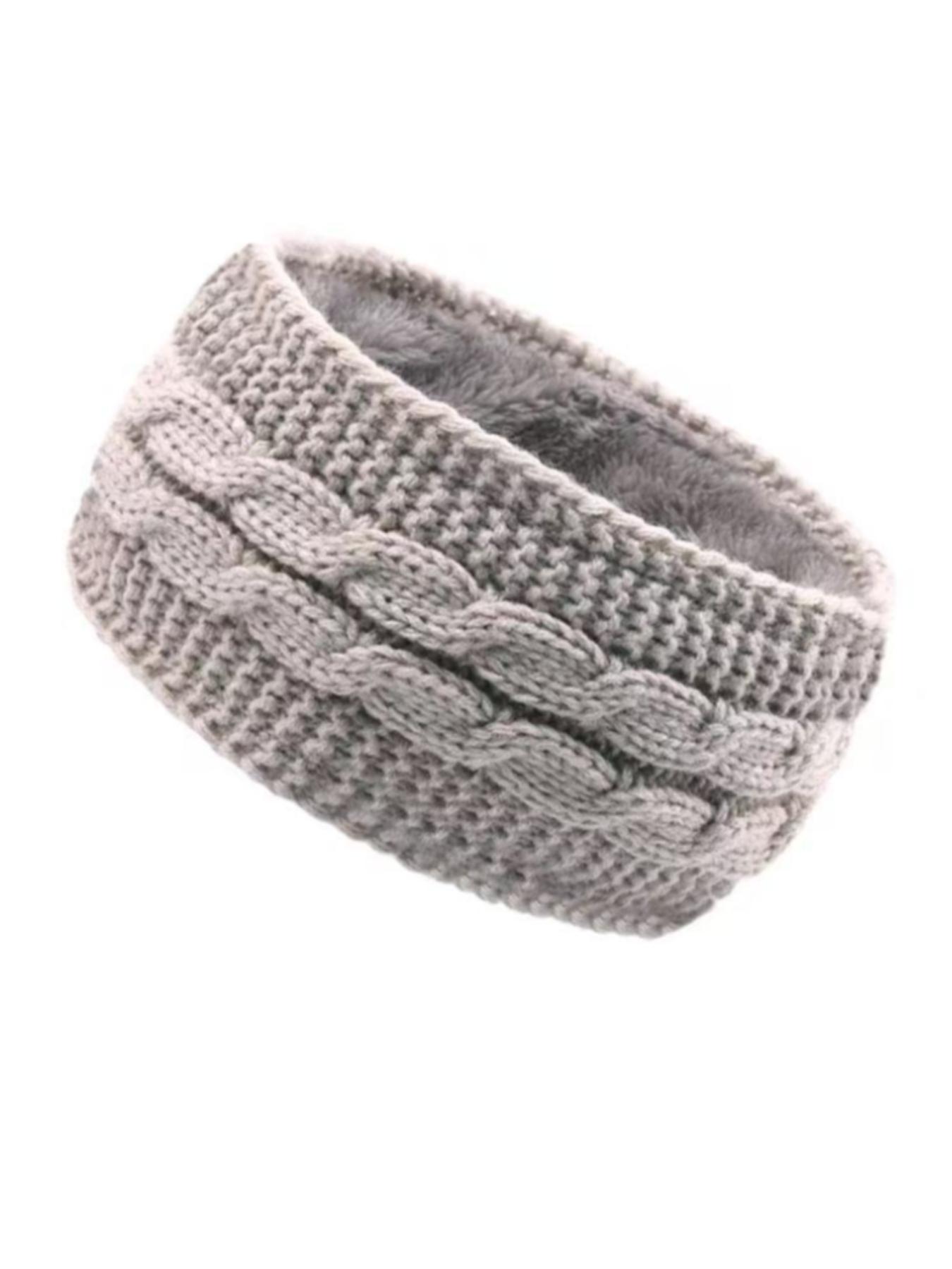 Women's Winter Plush Ear Warmer Headband Set, Soft Elastic Polyester Fiber, Commuting Outdoor Sports Skiing, Comfortable Warmth Protection