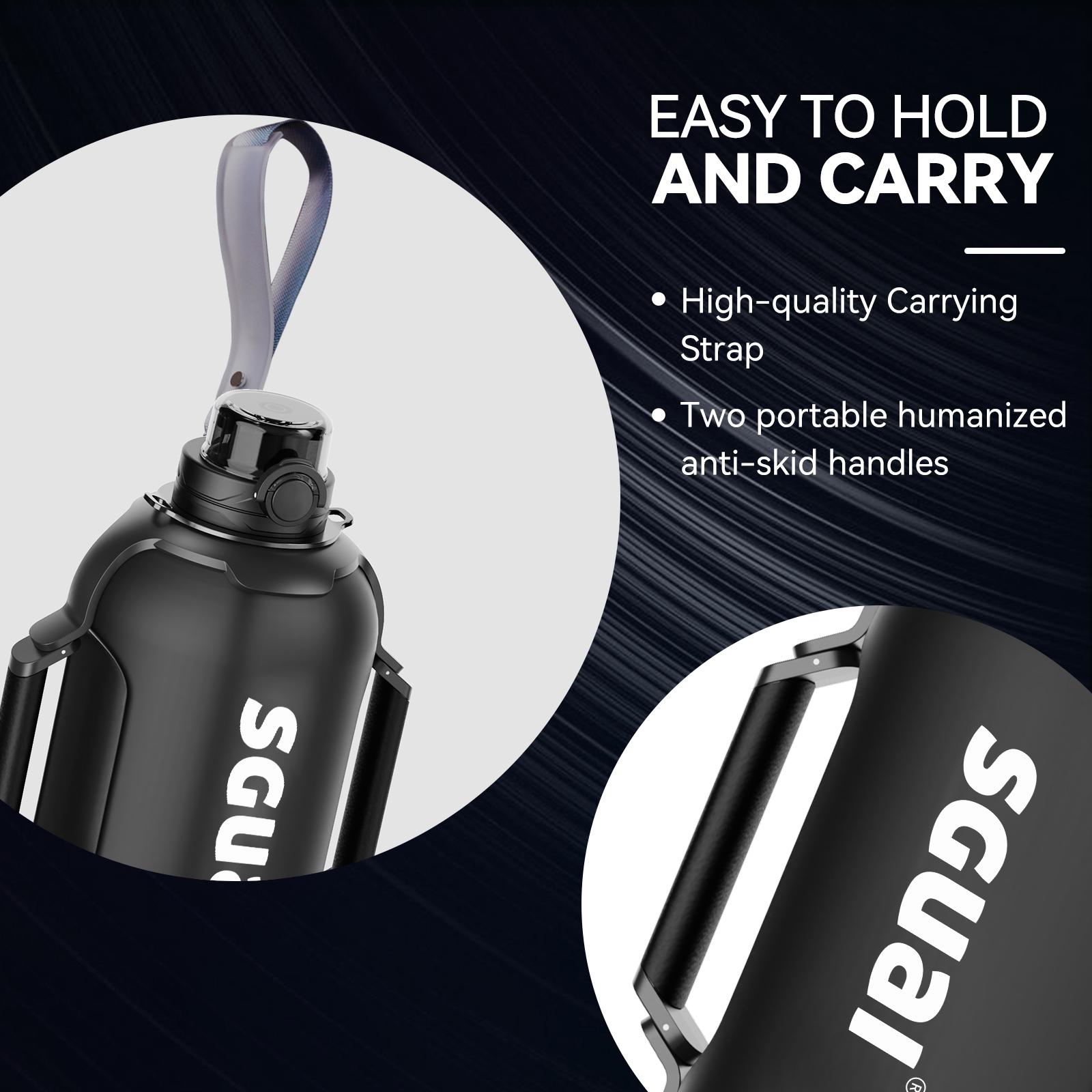 Cool Springtok Sports Water Bottles 44oz with Tritan Finish, Built-in Straw, Unique Smart Water Cup with LED Light, Dual-Handle & App Control - Fun