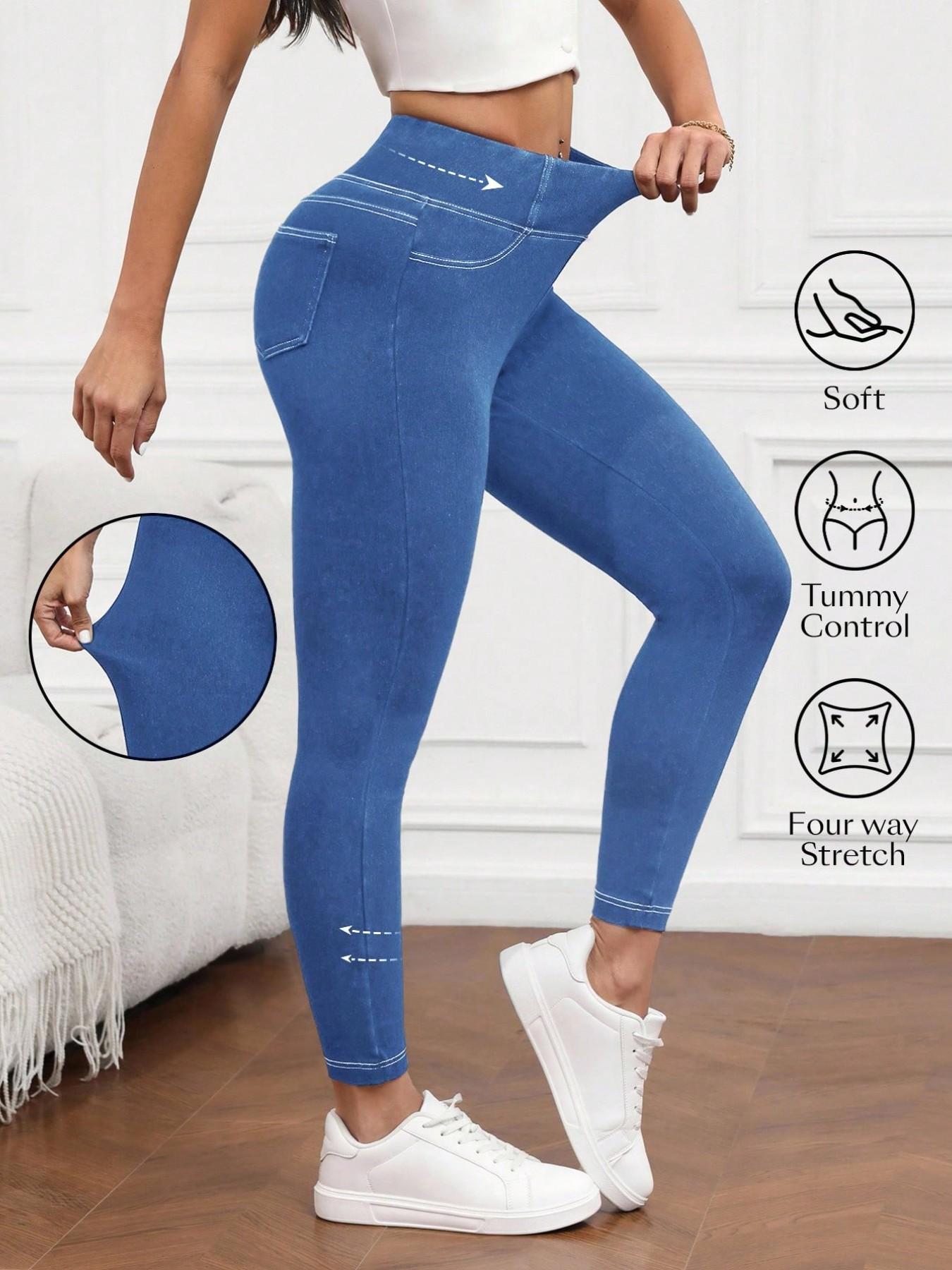 Women's High-Waisted Compression Denim Long Pants, Ultra-Elastic Waistband, Stretchy Slim Fit Streetwear, Casual Jeans Women's High-Waisted Compression Denim Long Pants, Ultra-Elastic Waistband, Stretchy Slim Fit Streetwear, Casual Jeans
