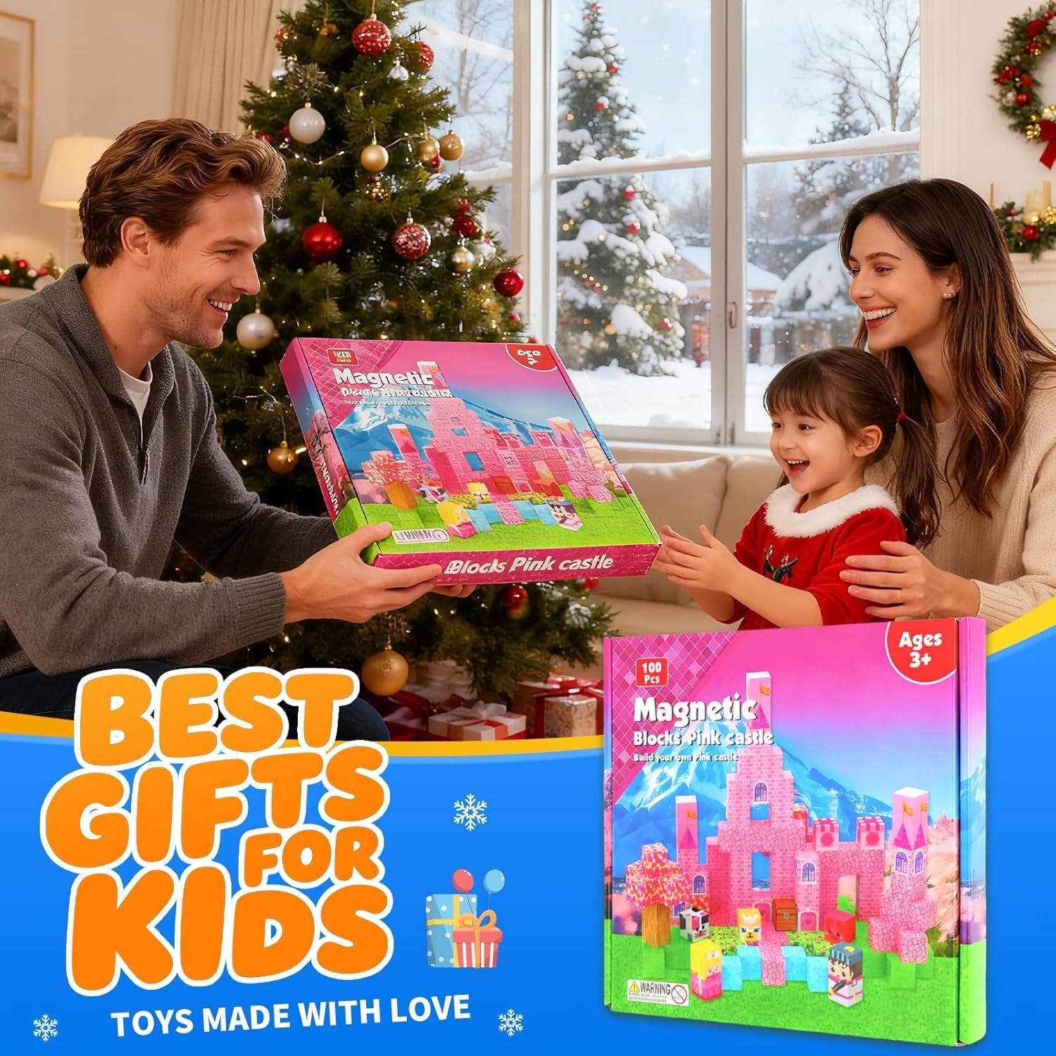 Magnetic Block Puzzle Set, Buildable Magnetic Toy for Kids, Mini Magnetic Building Blocks, Educational Playset