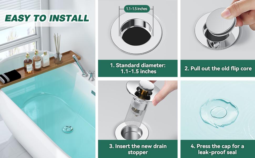 Pop Up Bathroom Sink Drain Strainer Hair Catcher, Sink Drain Stopper with Removable Stainless Steel Filter Basket, for US Universal Bathroom Kitchen Basin Sink Stopper Replacement,Christmas New Year Gift