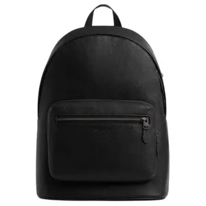 COACH West 32 Zip-Top Pebbled Leather Backpack – Large, Men’s, Bronze and Black