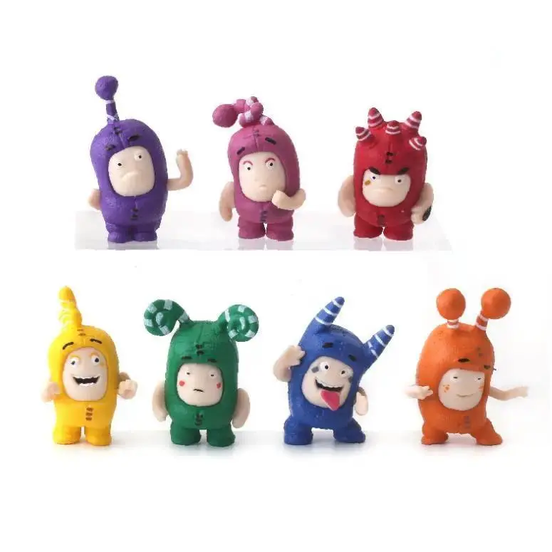 7pcs/set Cute Oddbods Action Figures Toys 4cm