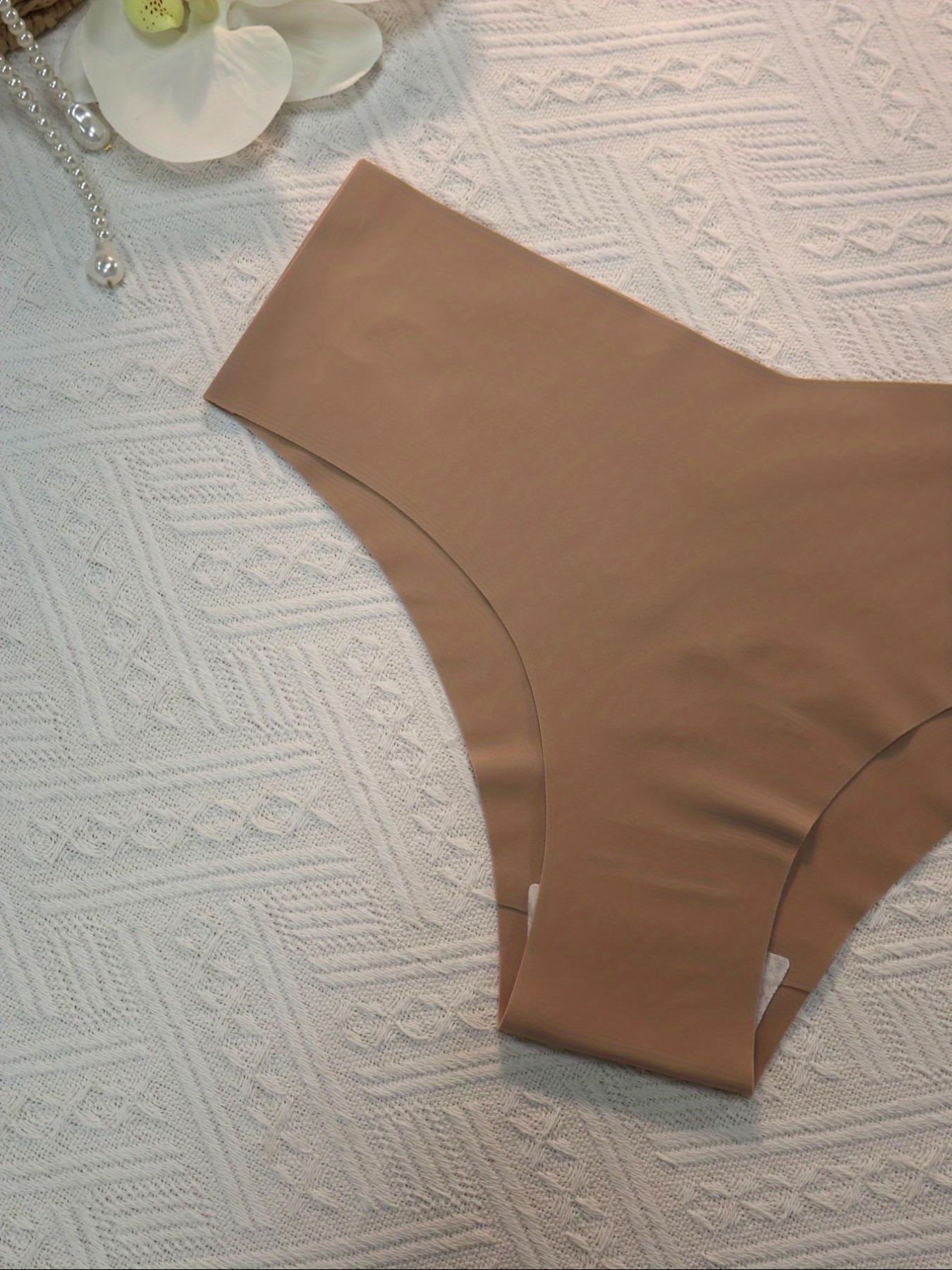 Women's Seamless Invisible Breathable Low Waist V-Shape Bikini Panties, 5 Pack Casual Sporty Smooth Yoga Underwear for All Seasons