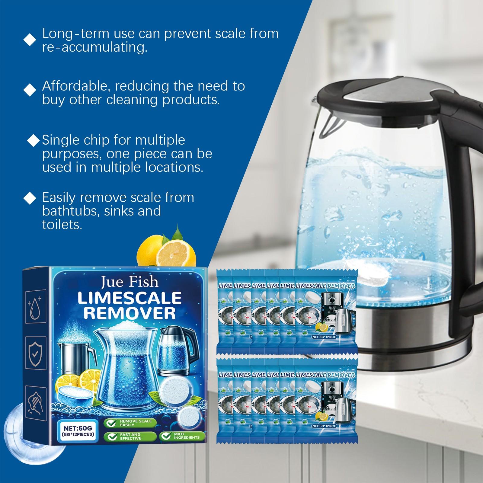 2-Pack Water Scale Remover Tablets (60g*2), Stainless Steel Pot & Kettle Cleaner, Limescale Removal,Lemon Scented, Ensures Drinking Water Quality