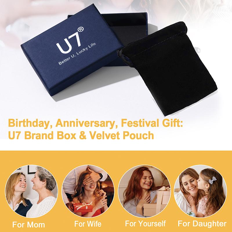 U7 30/40/60/70/80mm Hoop Earrings Bamboo Earrings for Women Stainless Steel Hip Hop Earrings for Party Fashion Jewelry