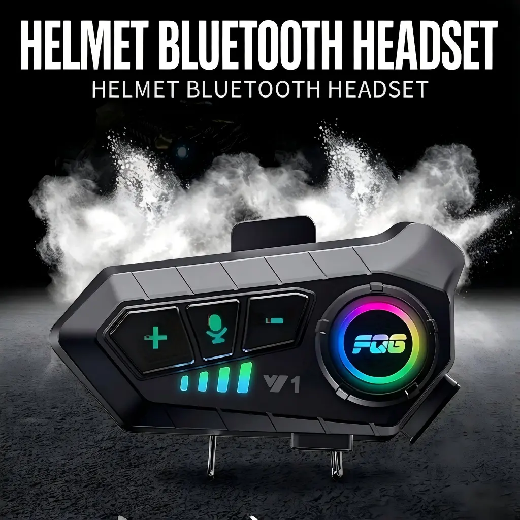 MOKATA Y10 Helmet Wireless Headset, Motorcycle Helmet Wireless Headset 5.3 Sound Control, Wireless Motorcycle Headset with Soft And Hard Microphones