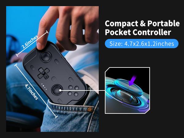 Mini Lightweight Pocket Wireless Game Controller Switch 1/2, Bluetooth-compatible Gaming Joystick for PC Android iOS Phone Tablet Laptop Huawei, Dual Controllers, Dual Wireless Gamepad