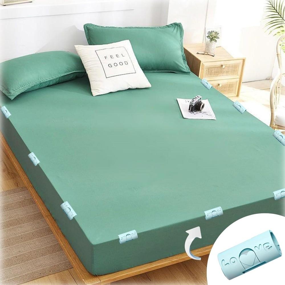 Bed Sheet Grippers Set, 6 Pcs Non-Slip Bed Lock Sheet Holders, Multi-Purpose Household Clips for Packaging, Paper, Clothing, Cable Organization